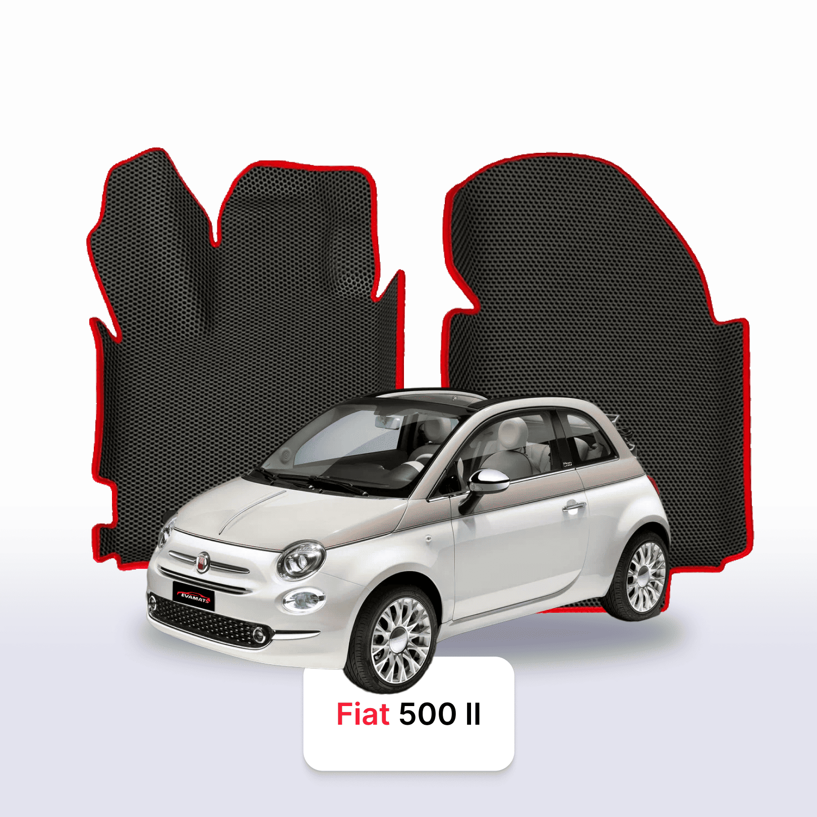 EVA auto paklāji Fiat 500 2 paaudze 2007-2024 gads HEČBEKS 3 durvju KABRIOLETS