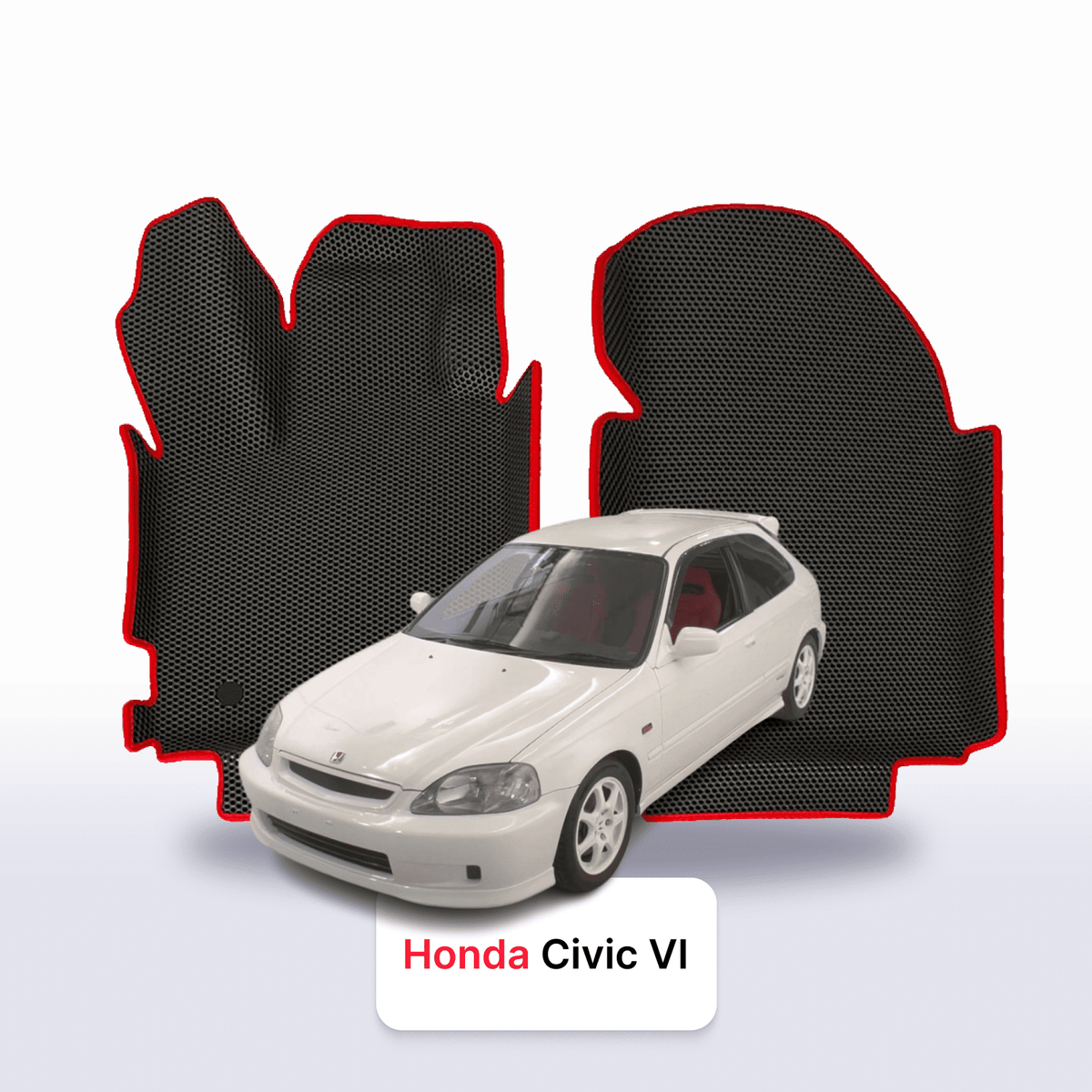 EVA auto paklāji Honda Civic 6 paaudze 1995-2001 gads HEČBEKS 3 durvju + EVA heel pad