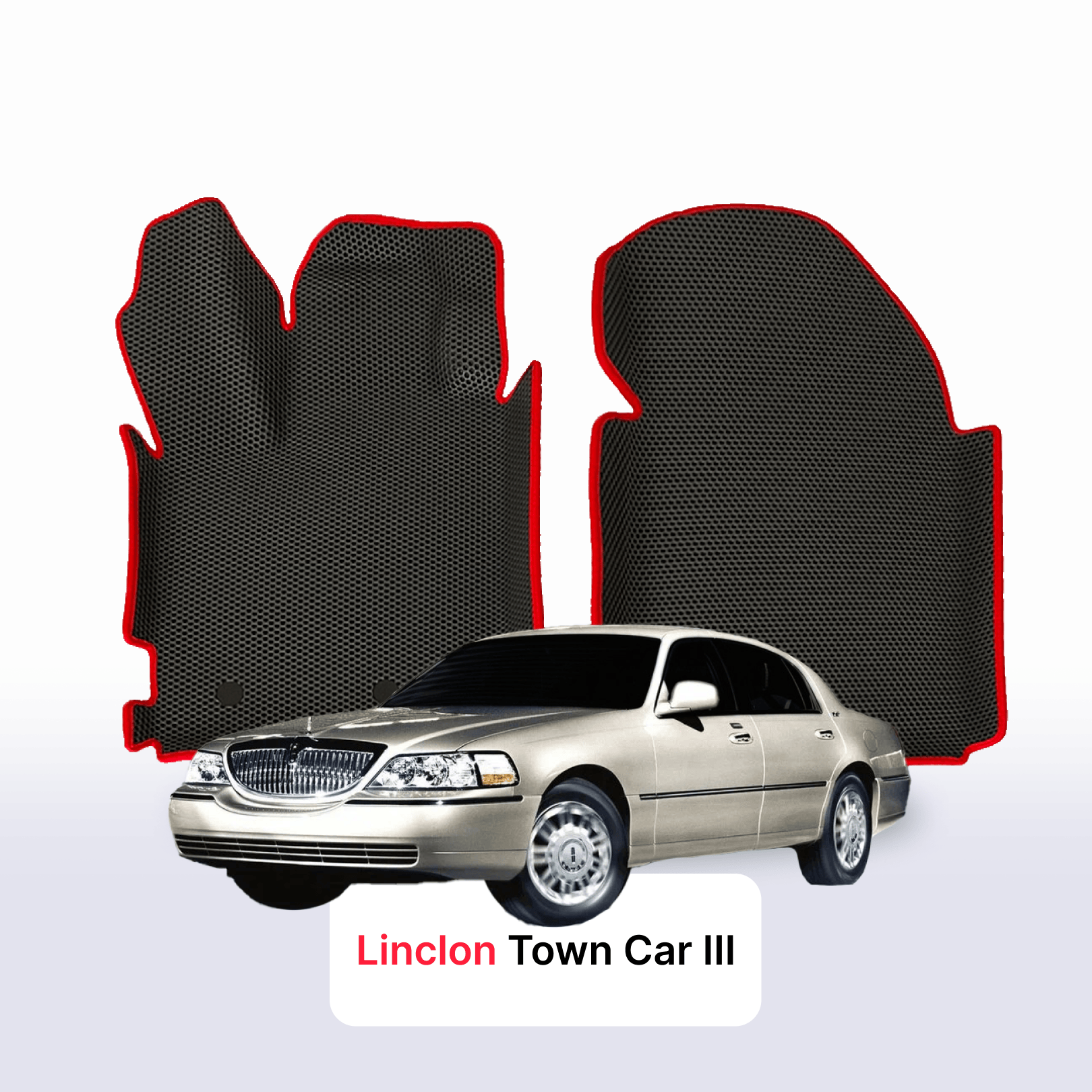 EVA auto paklāji Lincoln Town Car 3 paaudze 1997-2011 gads SEDANS + Metal heel pad