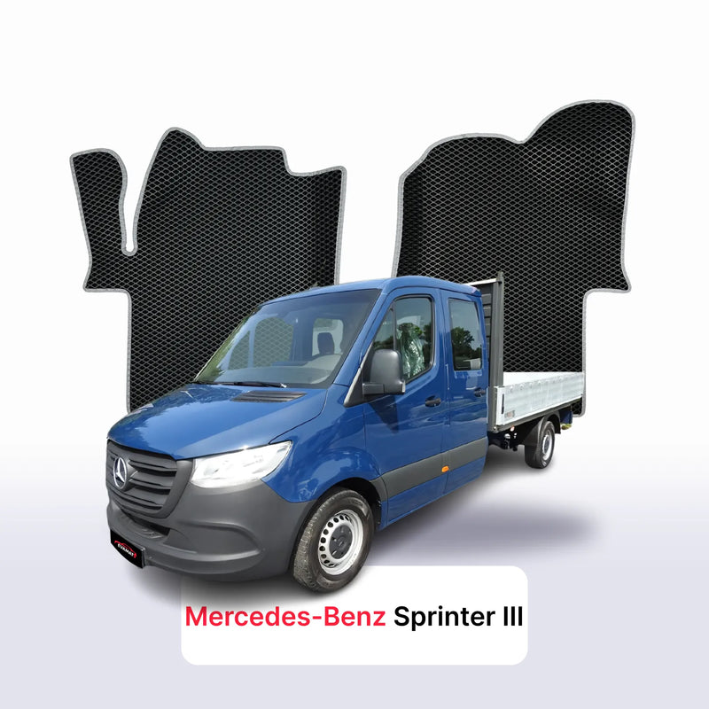 EVA auto paklāji Mercedes-Benz Sprinter 3 paaudze (W907/W910) 2018-2027 gads FURGONS double cabin