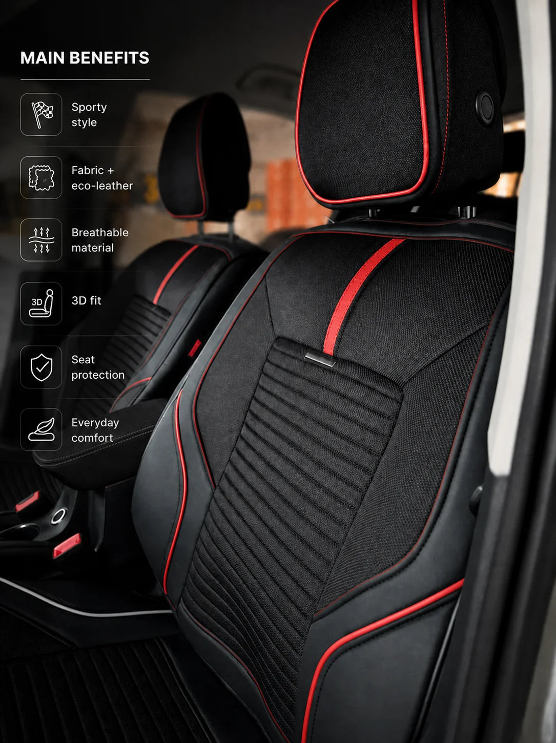 Universal 5D Premium Sport Seat Covers - image 2