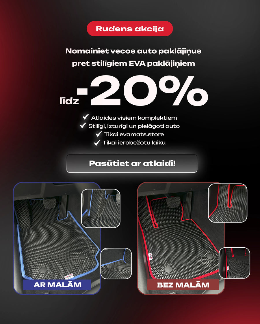 Rudens akcija: līdz 20 % atlaide EVA auto paklājiņiem